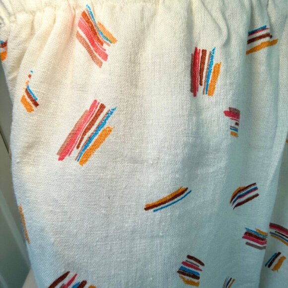 LUSH Linen Blend Abstract Print White Shorts Size M - Picture 8 of 13